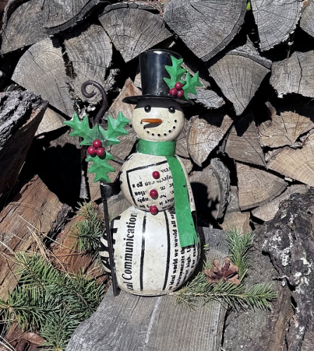 ALPINE SNOWMAN W/ WALKING STICK *NEW* AVAIL JULY 2026